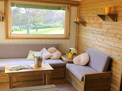 Glamping lodge in Brittany with heated pool and amazing views
