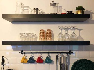 Kitchen design utensils in 2 bedroom gite for family holidays in Brittany