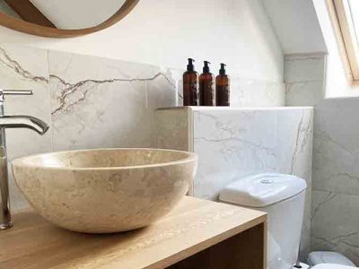 Bathroom in a 4 bedroom gite in Brittany suitable for two families or families bringing the grandparents.